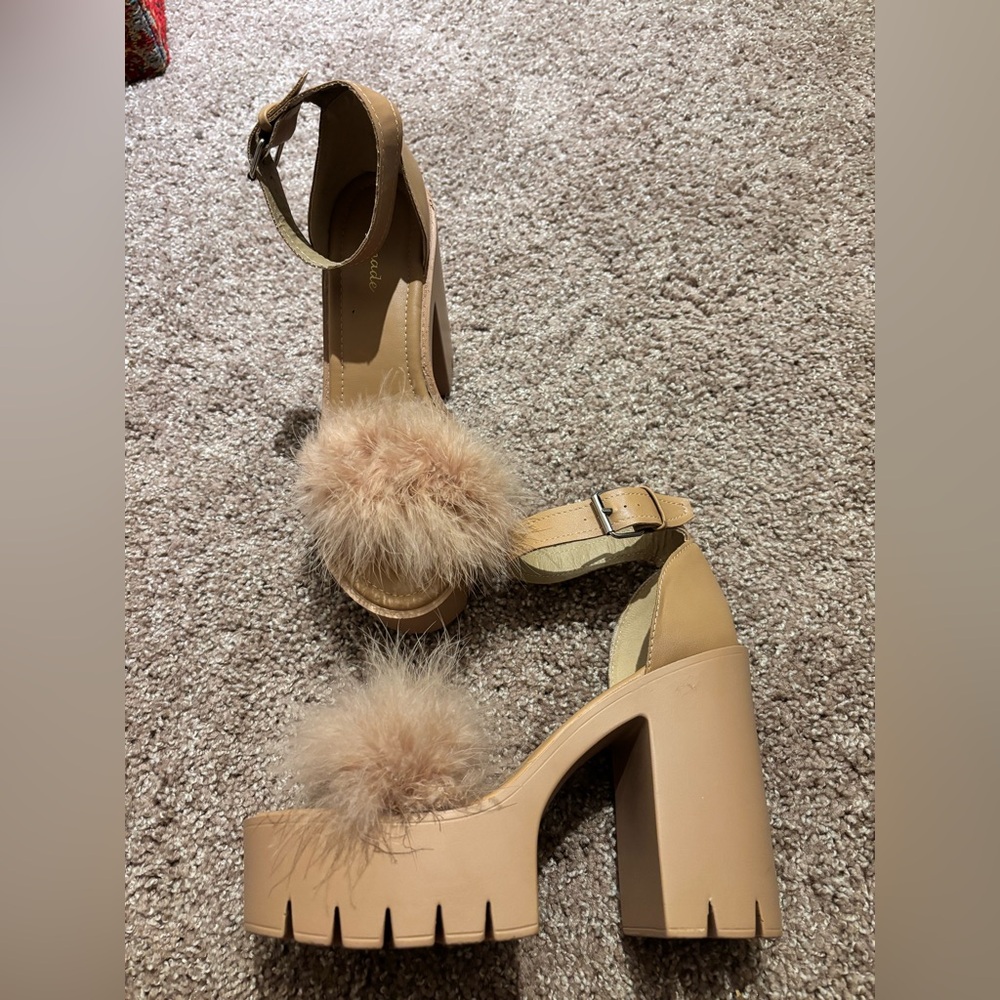 Chunky lug sole heels
